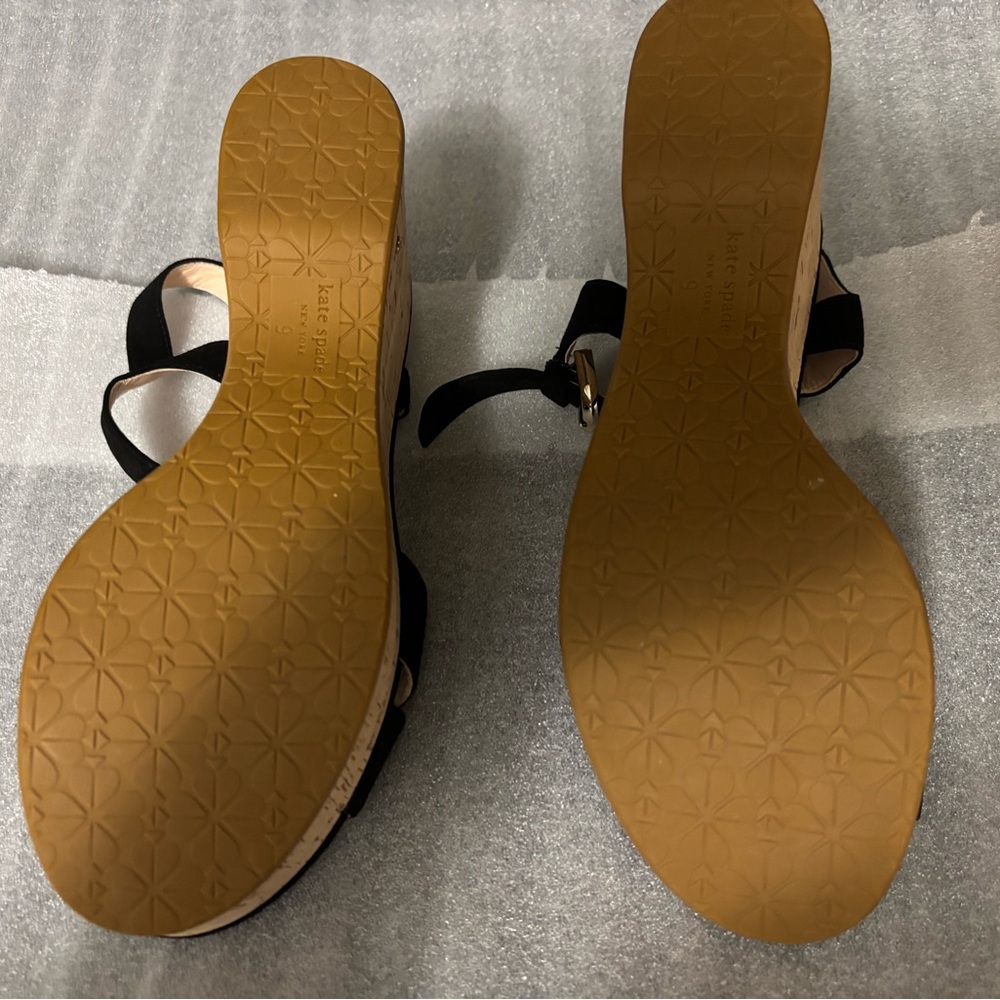 Kate Spade Black Suede Wedges - Picture 3 of 5